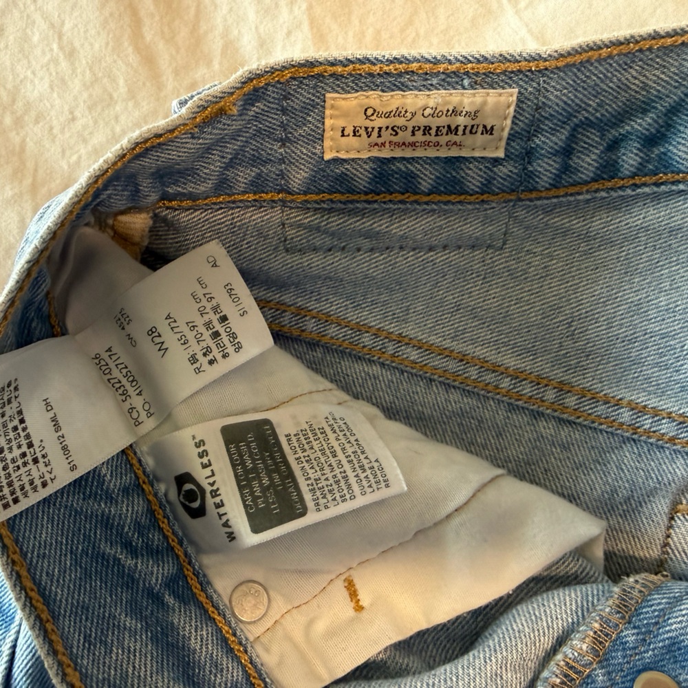 Levi's Light Blue Frayed Jean Shorts - Picture 3 of 3